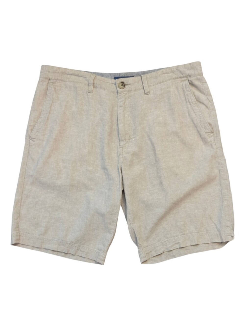 Broletto Men's Tan Flat-Front Linen-Blend Shorts - Size 34